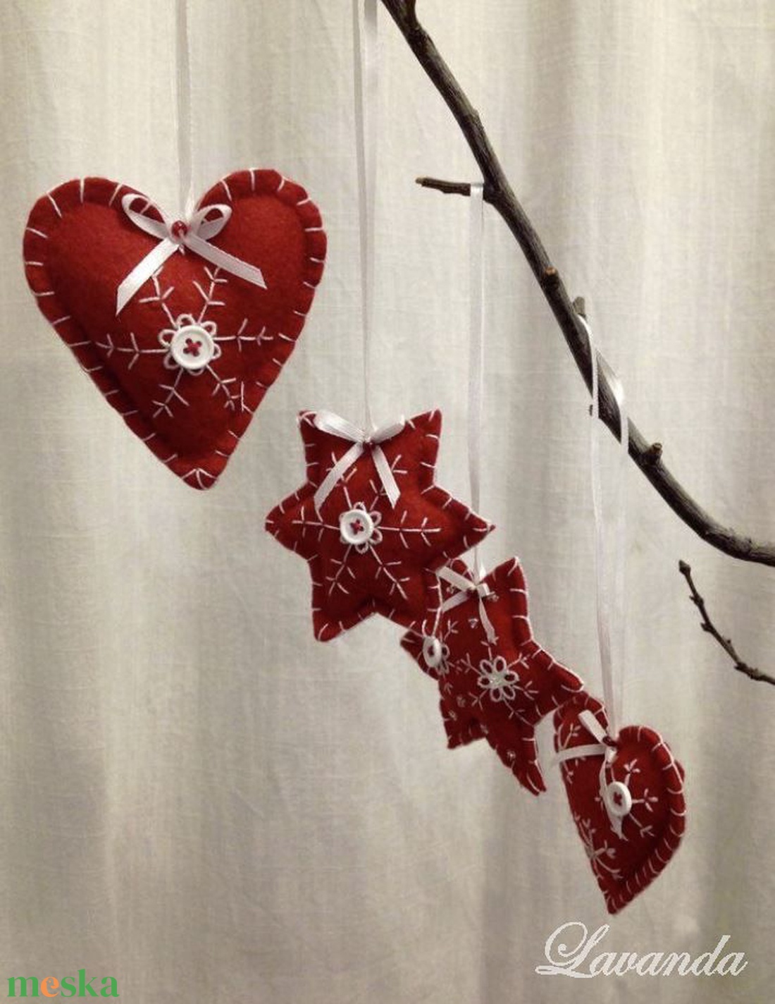 Karácsonyfadísz csomag filcből - karácsony - karácsonyi lakásdekoráció - karácsonyfadíszek - Meska.hu