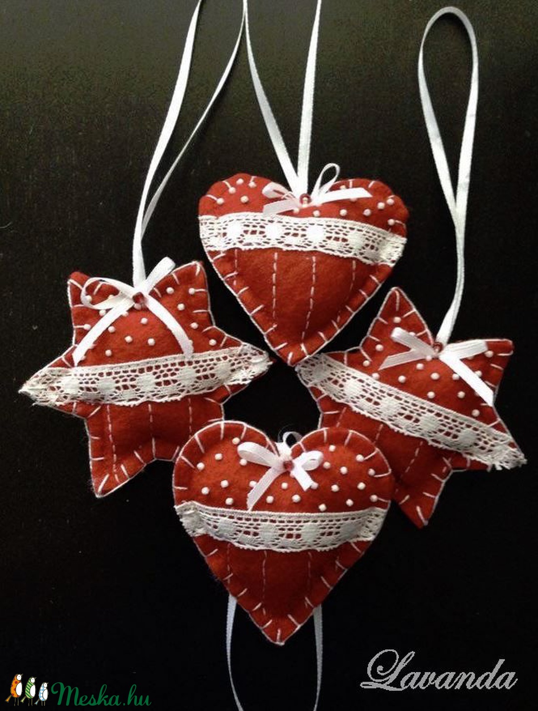 Karácsonyfadísz csomag filcből - karácsony - karácsonyi lakásdekoráció - karácsonyfadíszek - Meska.hu