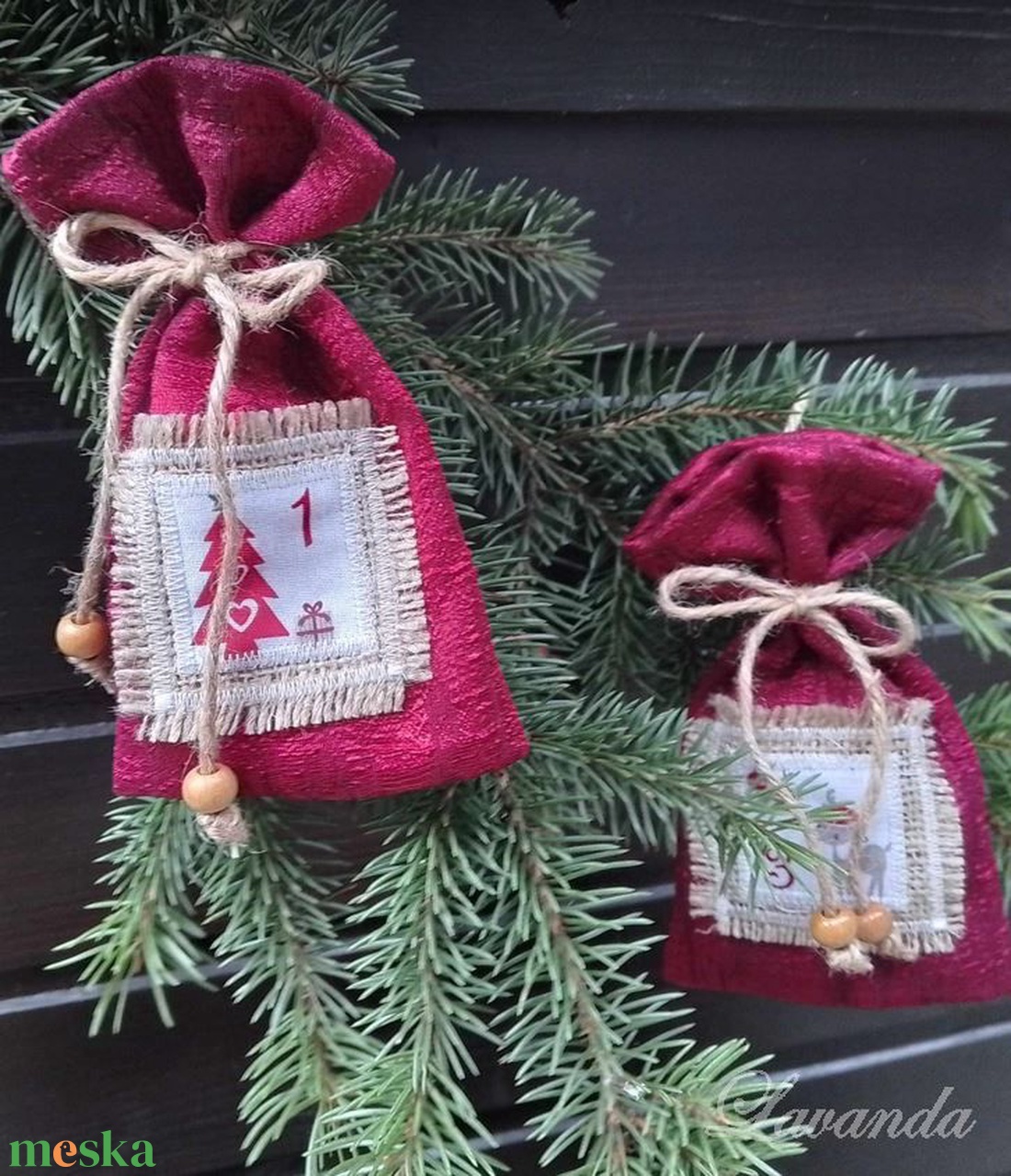 Adventi naptár-24 darab zsákkal - karácsony - adventi díszek - adventi naptár - Meska.hu