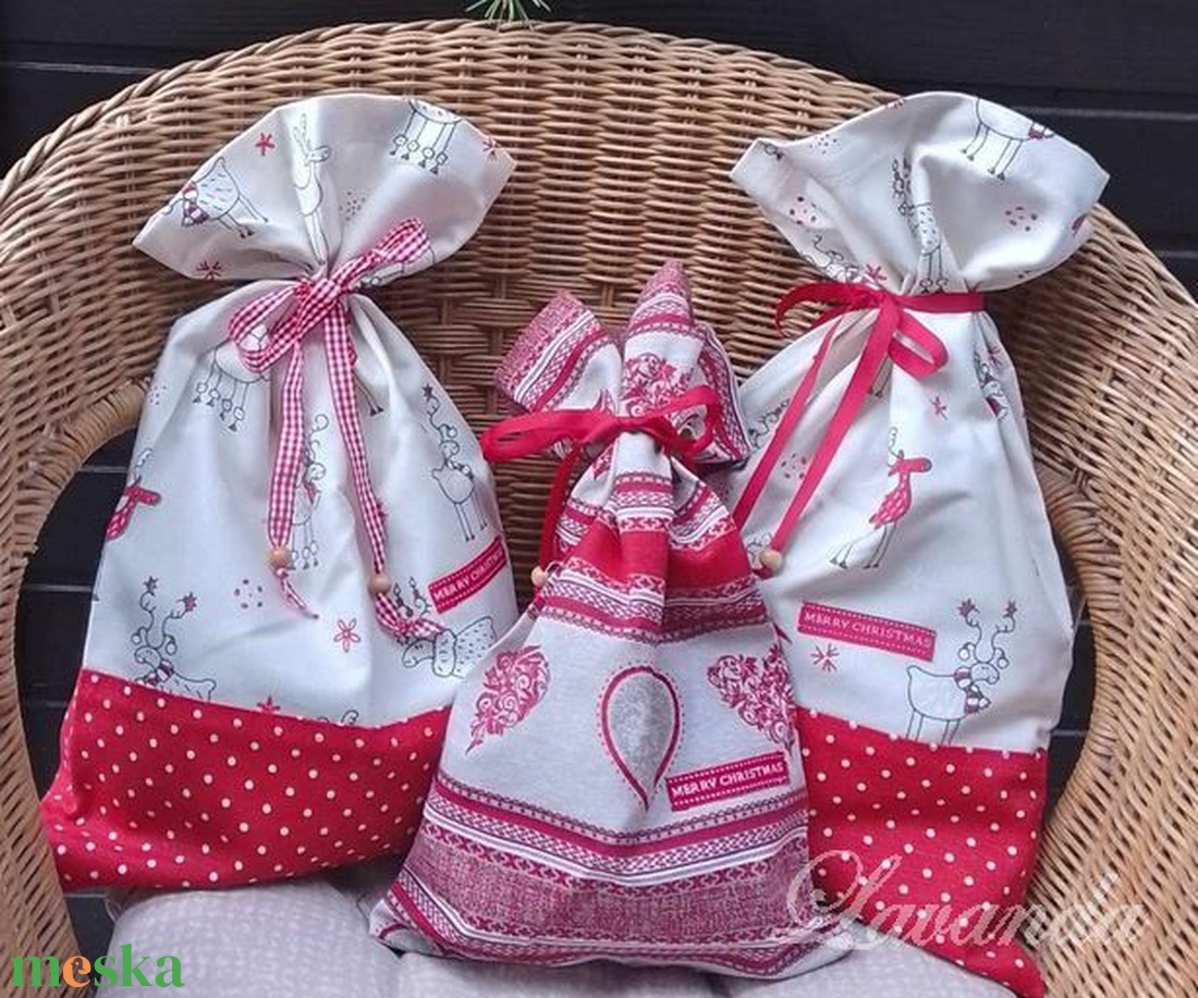 Karácsonyi ajándékzsák - karácsony - karácsonyi ajándékozás - karácsonyi ajándékcsomagolás - Meska.hu