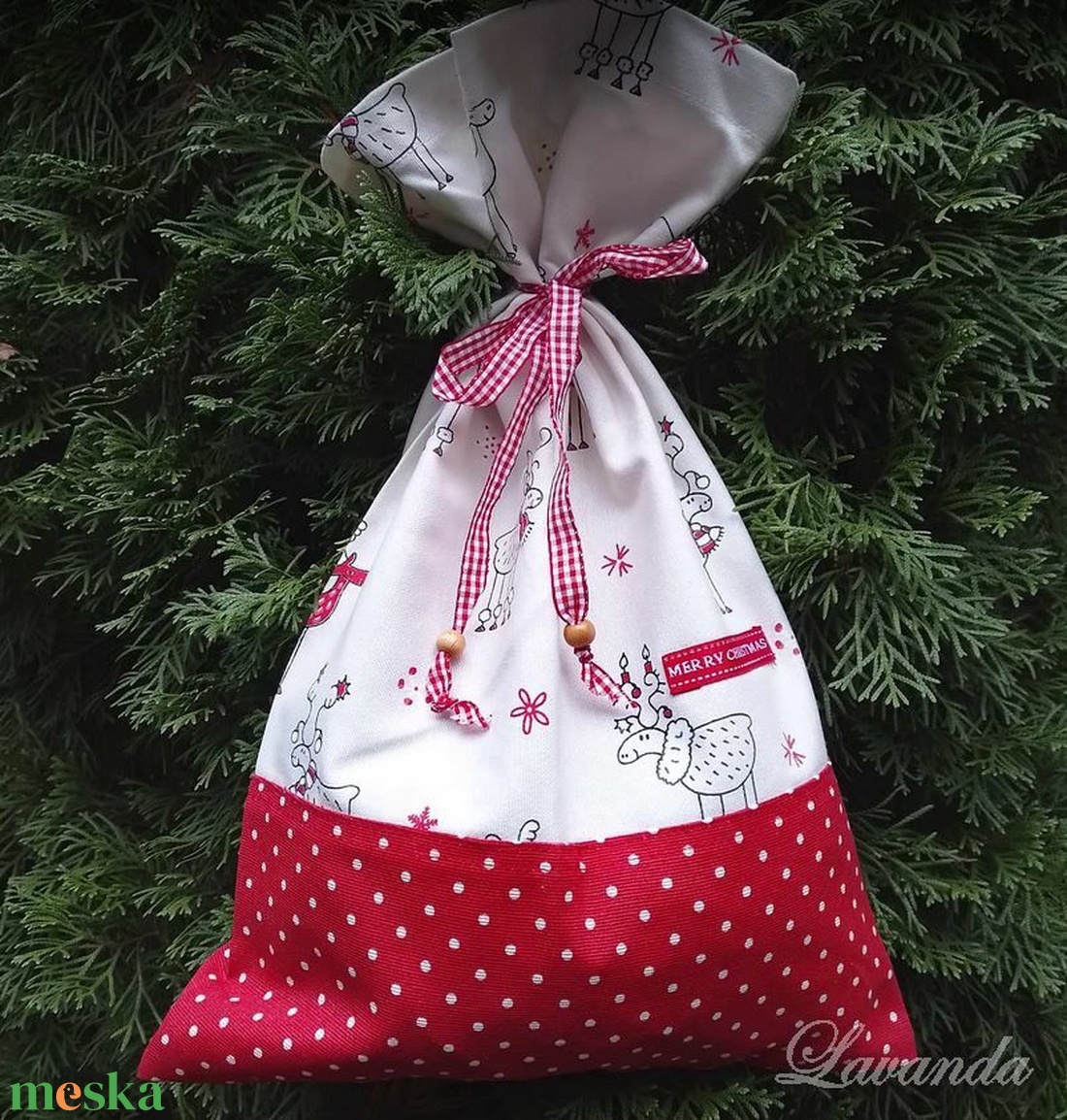 Karácsonyi ajándékzsák - karácsony - karácsonyi ajándékozás - karácsonyi ajándékcsomagolás - Meska.hu