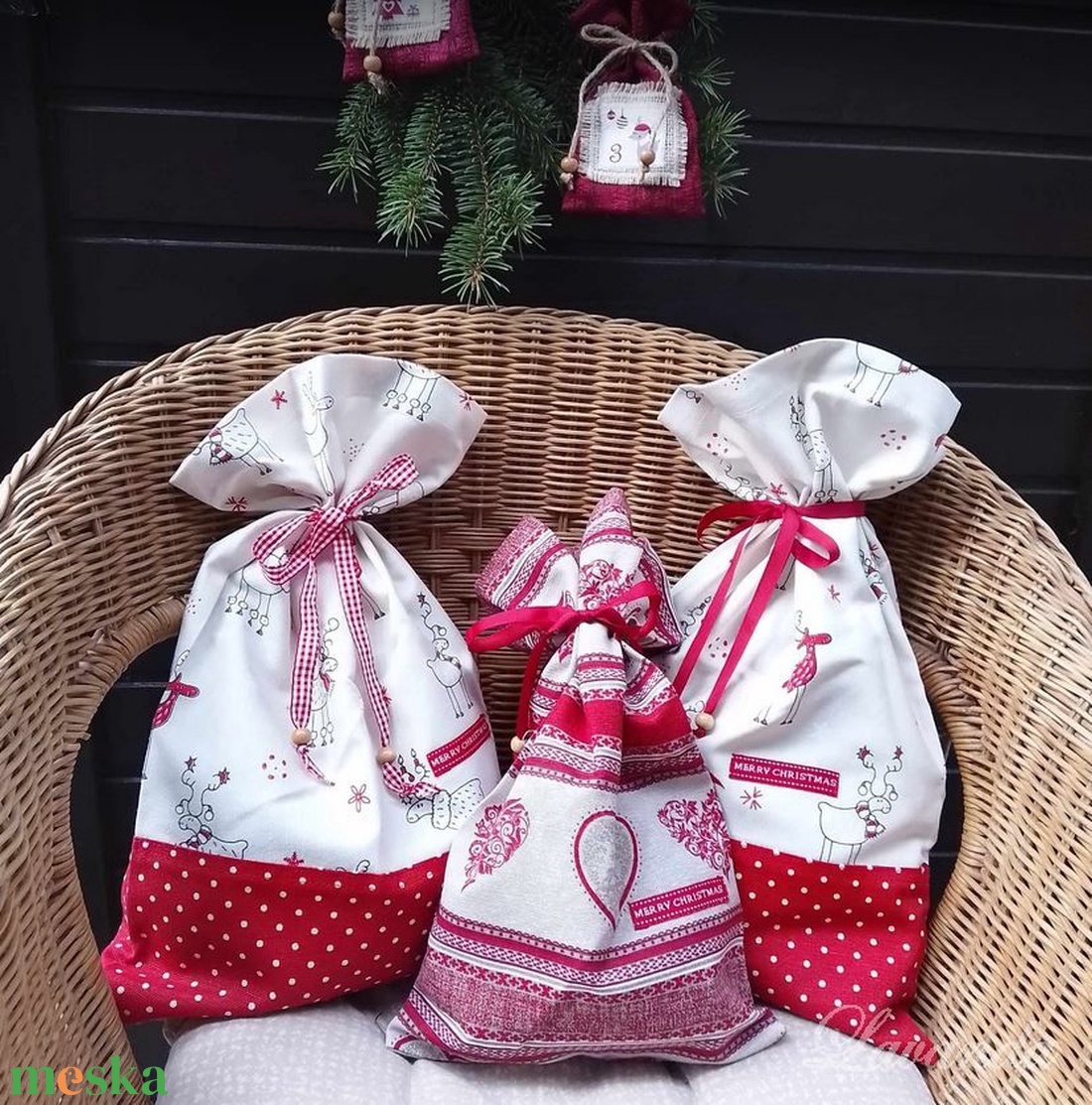 Karácsonyi ajándékzsák - karácsony - karácsonyi ajándékozás - karácsonyi ajándékcsomagolás - Meska.hu