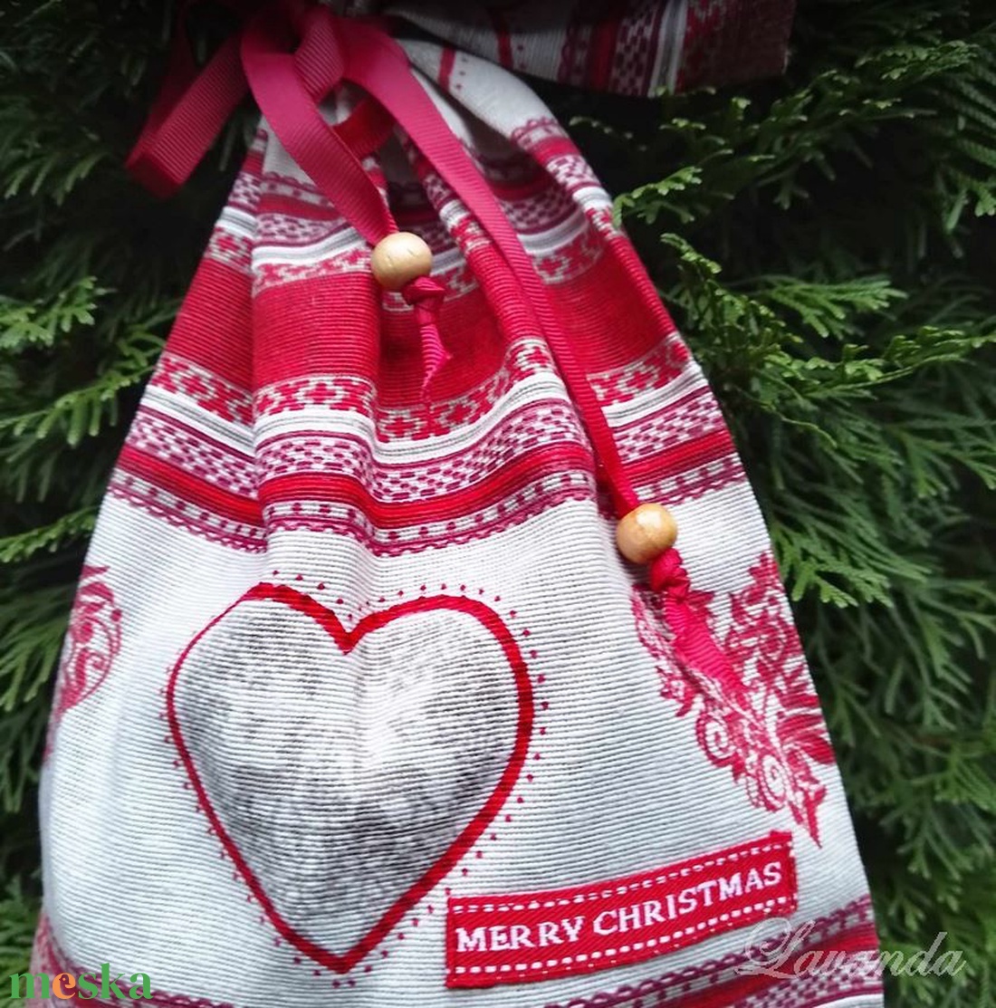 Karácsonyi ajándékzsák - karácsony - karácsonyi ajándékozás - karácsonyi ajándékcsomagolás - Meska.hu