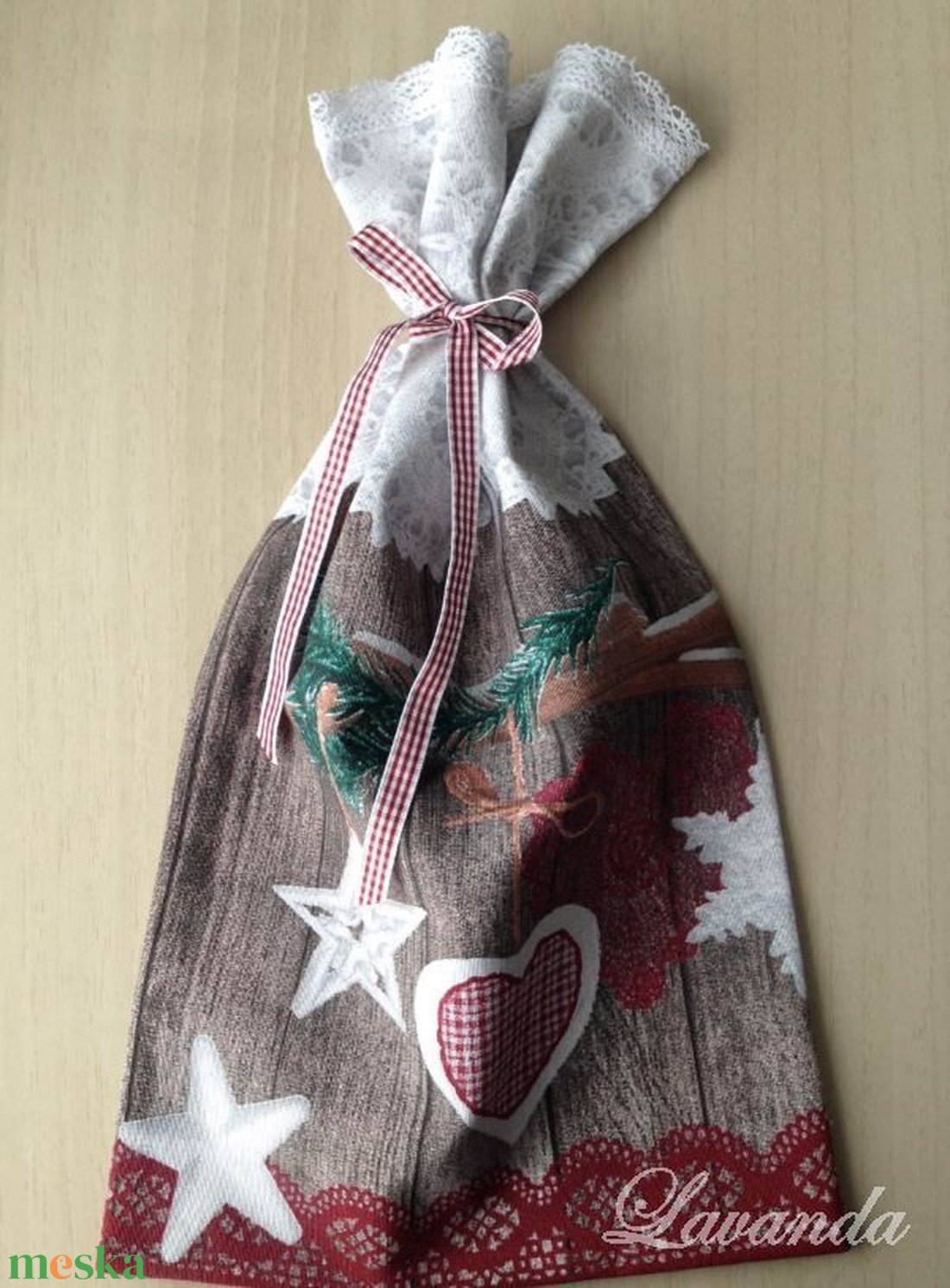 Karácsonyi ajándékzsák - karácsony - karácsonyi ajándékozás - karácsonyi ajándékcsomagolás - Meska.hu