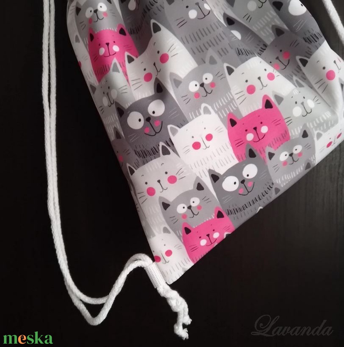 Cicás gyermekhátizsák, tornazsák - táska & tok - hátizsák - tornazsák, gymbag - Meska.hu