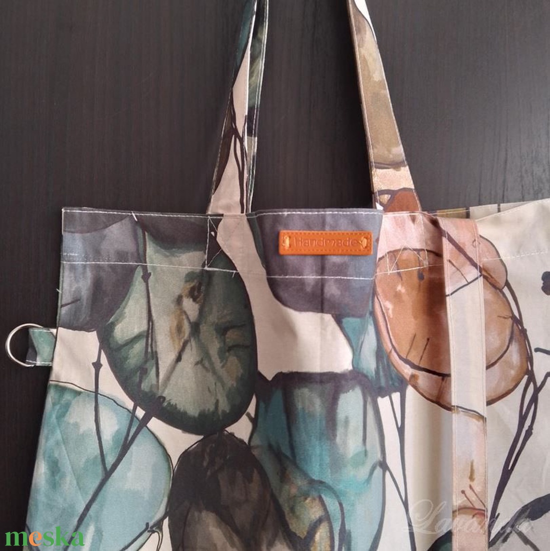 Szatyor, táska-Színes, pénzvirág (holdviola) mintás - táska & tok - bevásárlás & shopper táska - shopper, textiltáska, szatyor - Meska.hu