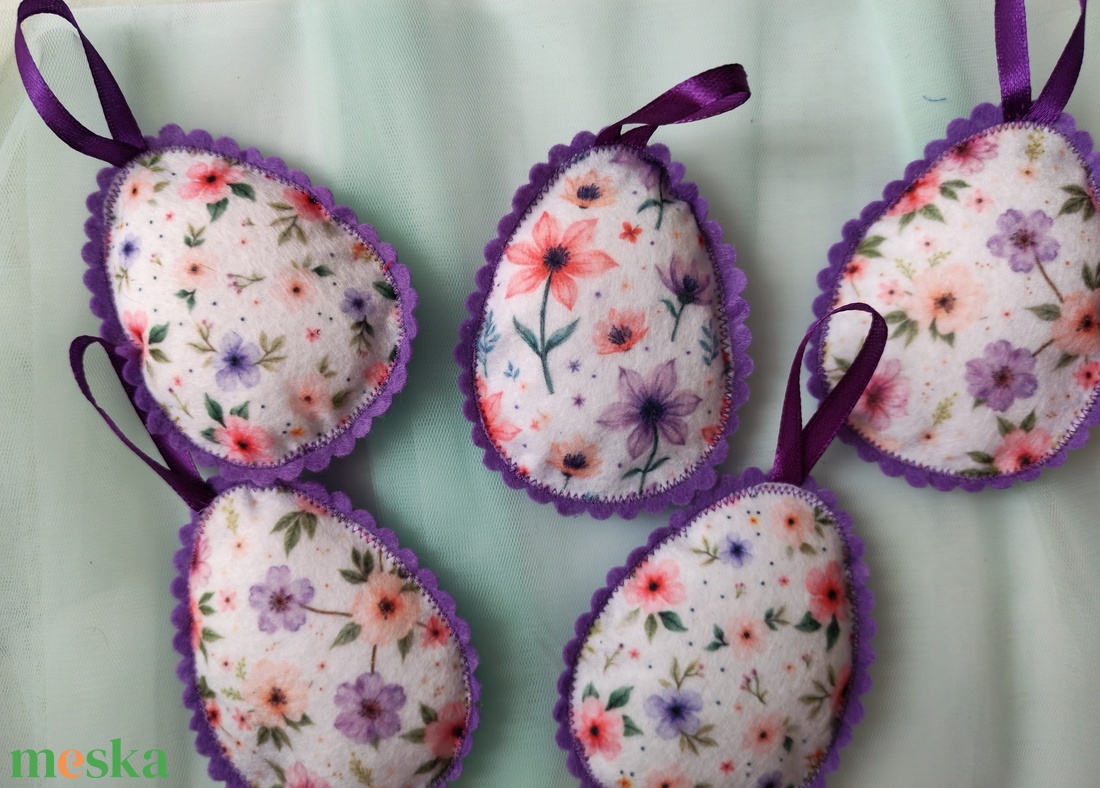 Filc tojások - ünnepi díszek, dekorációk - húsvéti díszek és dekorációk - húsvéti tojásfadíszek - Meska.hu