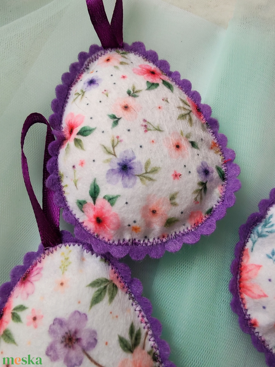 Filc tojások - ünnepi díszek, dekorációk - húsvéti díszek és dekorációk - húsvéti tojásfadíszek - Meska.hu