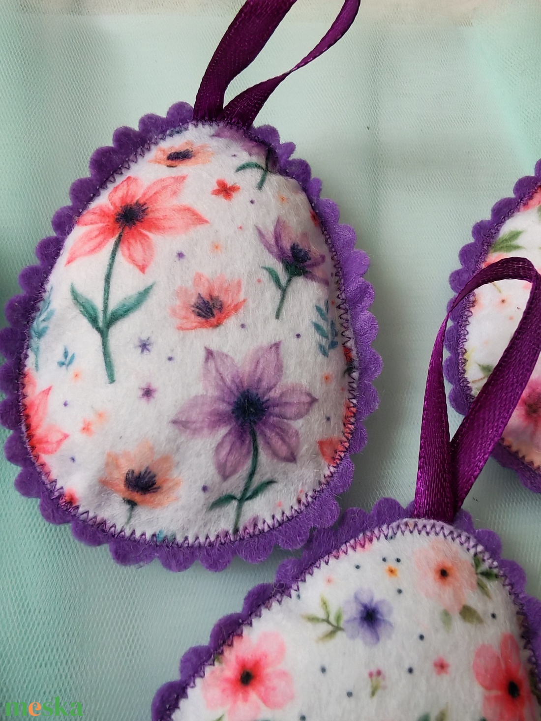 Filc tojások - ünnepi díszek, dekorációk - húsvéti díszek és dekorációk - húsvéti tojásfadíszek - Meska.hu