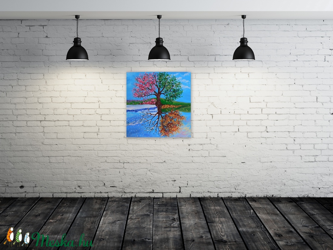 AKCIÓ - Évszakok - akril festmény -  - Meska.hu