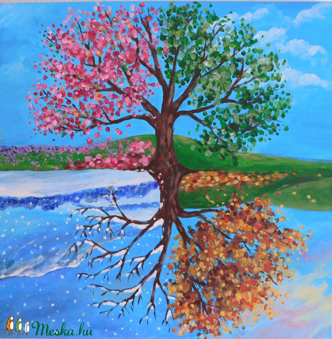 AKCIÓ - Évszakok - akril festmény -  - Meska.hu