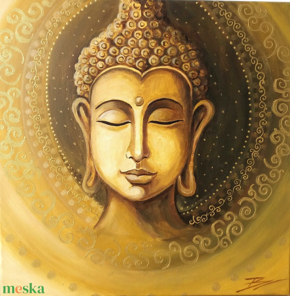 Arany Buddha - akril festmény - művészet - festmény - akril - Meska.hu Arany Buddha - akril festmény - művészet - festmény - akril - Meska.hu