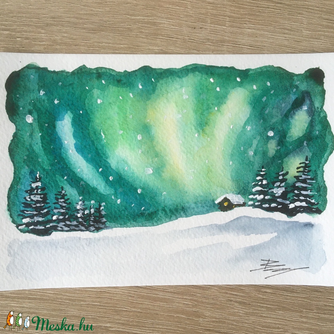 Kézzel festett téli képeslap - nem print! - otthon & lakás - papír írószer - képeslap & levélpapír - Meska.hu