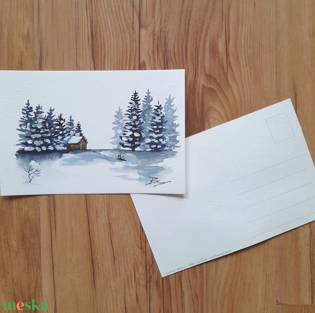 AKCIÓ! Kézzel festett karácsonyi képeslap - nem print! - karácsony - karácsonyi ajándékozás - karácsonyi képeslap, üdvözlőlap, ajándékkísérő - Meska.hu