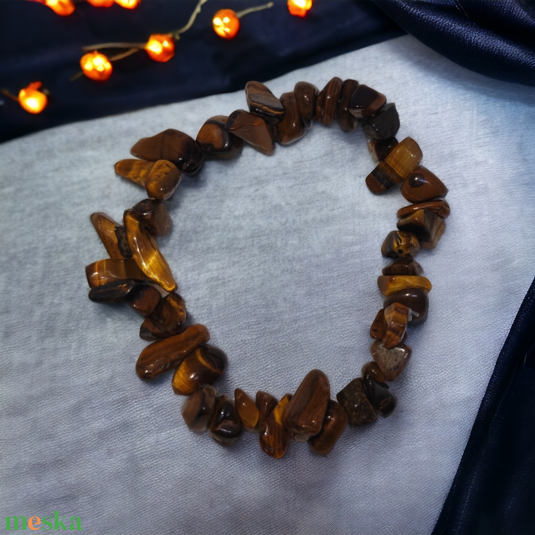 Tigrisszem szemcsés ásványkarkötő - ékszer - karkötő - ásványkarkötő - Meska.hu