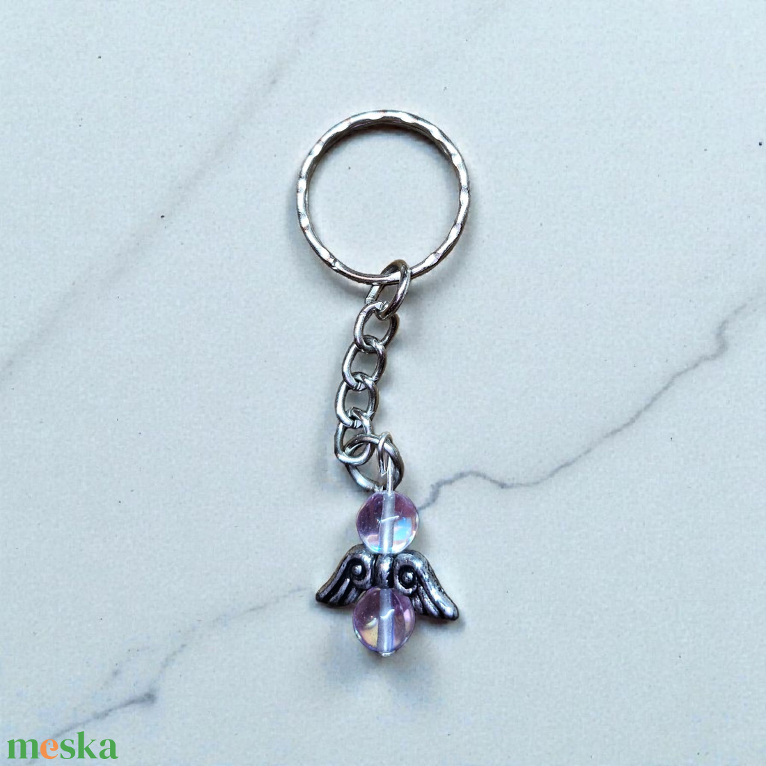 Fehér aura kvarc angyal kulcstartó - táska & tok - kulcstartó & táskadísz - kulcstartó - Meska.hu