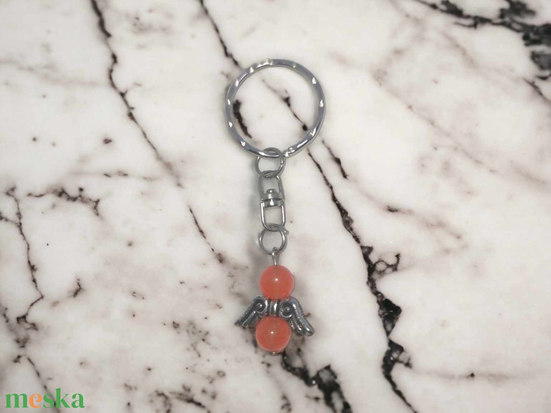 Narancssárga achát angyal kulcstartó - táska & tok - kulcstartó & táskadísz - kulcstartó - Meska.hu