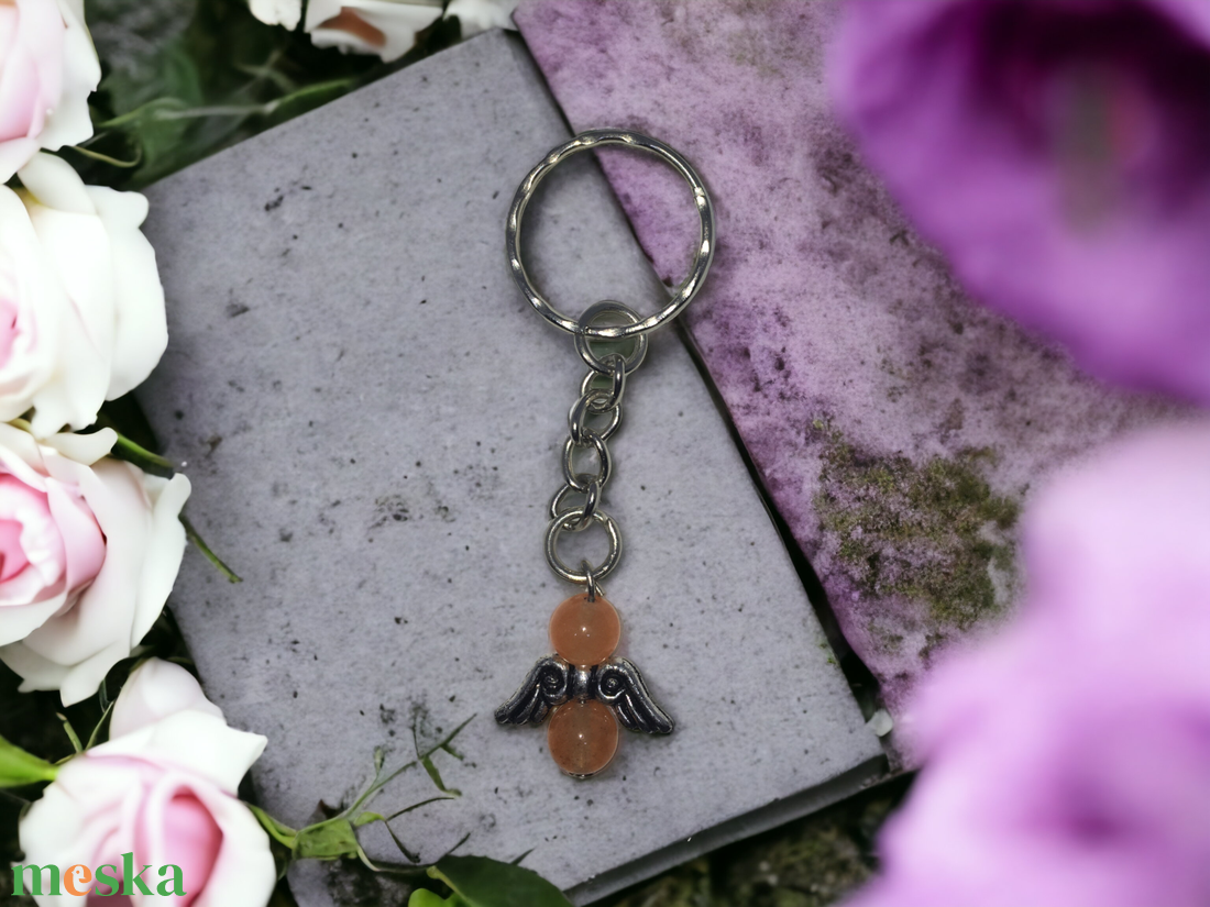 Narancssárga achát angyal kulcstartó - táska & tok - kulcstartó & táskadísz - kulcstartó - Meska.hu