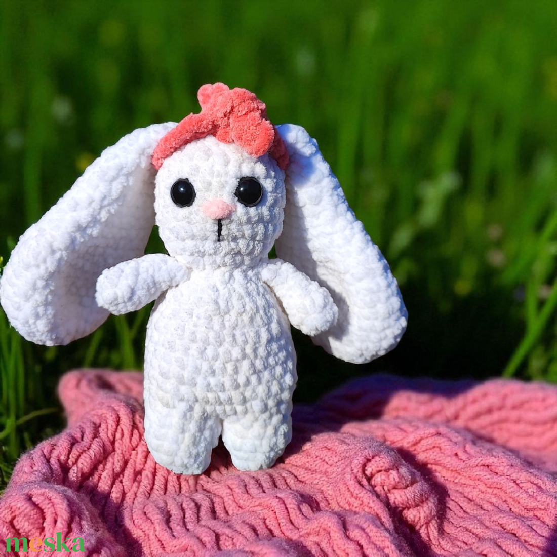 Horgolt plüss nyuszi - játék & sport - plüssállat & játékfigura - nyuszi - Meska.hu