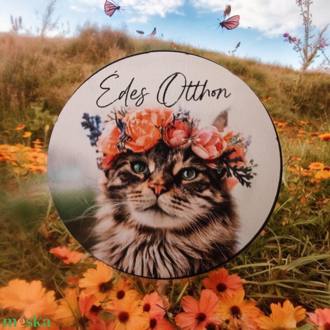 Édes otthon cicás hűtőmágnes  - otthon & életmód - konyhafelszerelés, tálalás - konyhai dekoráció - hűtőmágnes - Meska.hu