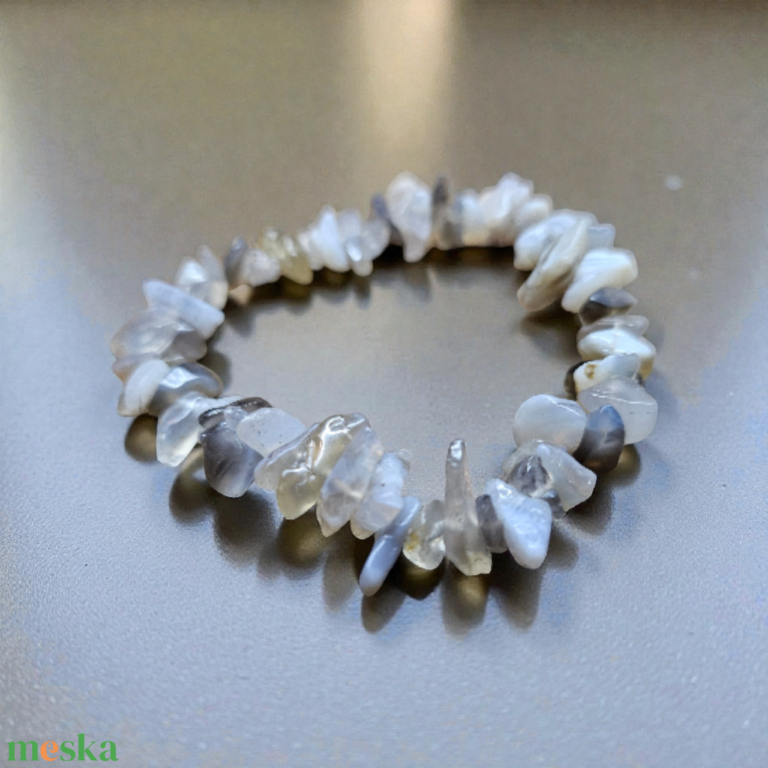 Botswana achát szemcsés ásványkarkötő - ékszer - karkötő - ásványkarkötő - Meska.hu