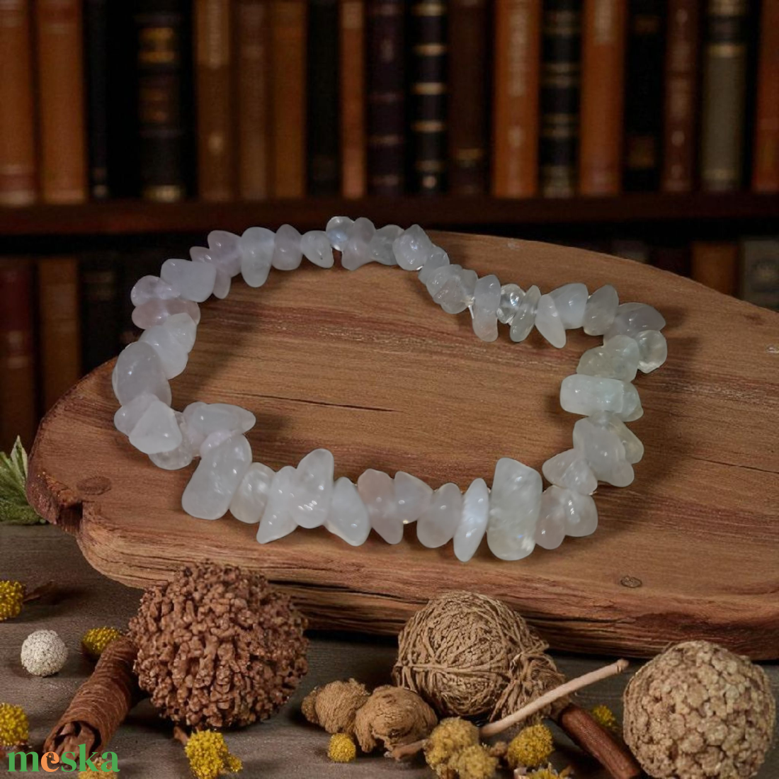 Rózsakvarc szemcsés ásványkarkötő - ékszer - karkötő - ásványkarkötő - Meska.hu