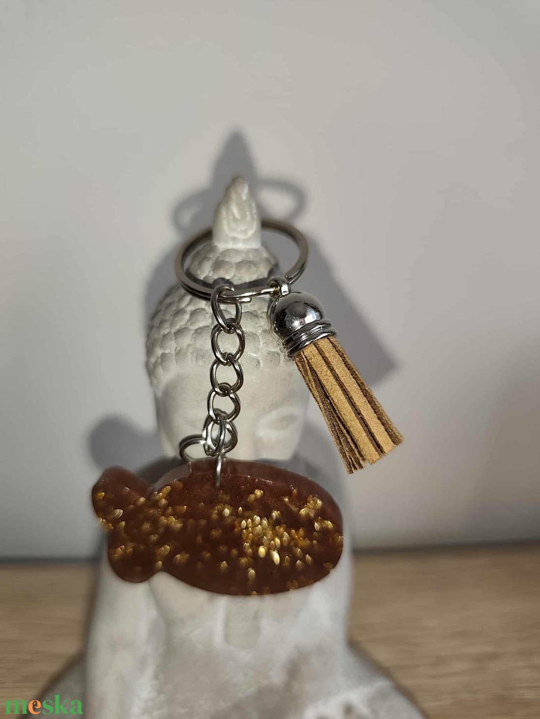 Barna csillogó kulcstartó - táska & tok - kulcstartó & táskadísz - kulcstartó - Meska.hu