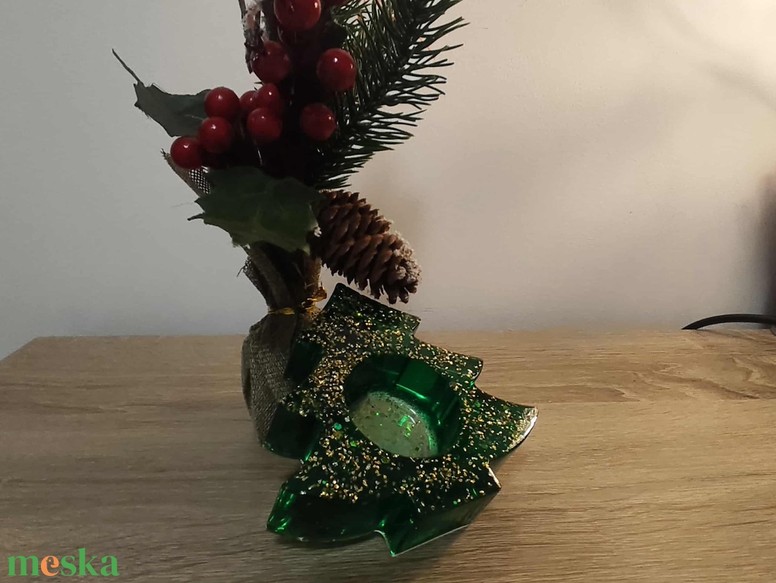 Karácsonyfa mécsestartó - AJÁNDÉK RENDELÉSED MELLÉ! - karácsony - karácsonyi lakásdekoráció - ünnepi asztaldekoráció - Meska.hu