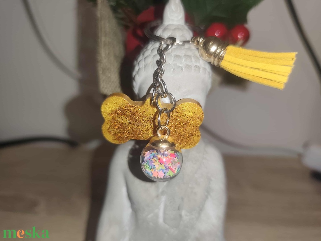 Csillogós csont kulcstartó - táska & tok - kulcstartó & táskadísz - kulcstartó - Meska.hu