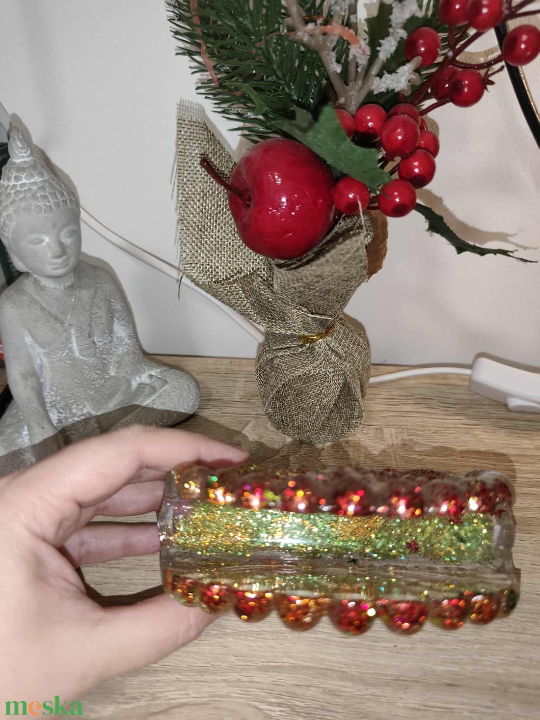 csodaszép ünnepi szalvéta tartó - AJÁNDÉK RENDELÉSED MELLÉ - otthon & életmód - konyhafelszerelés, tálalás - tálalás - szalvétatartó, szalvétagyűrű - Meska.hu