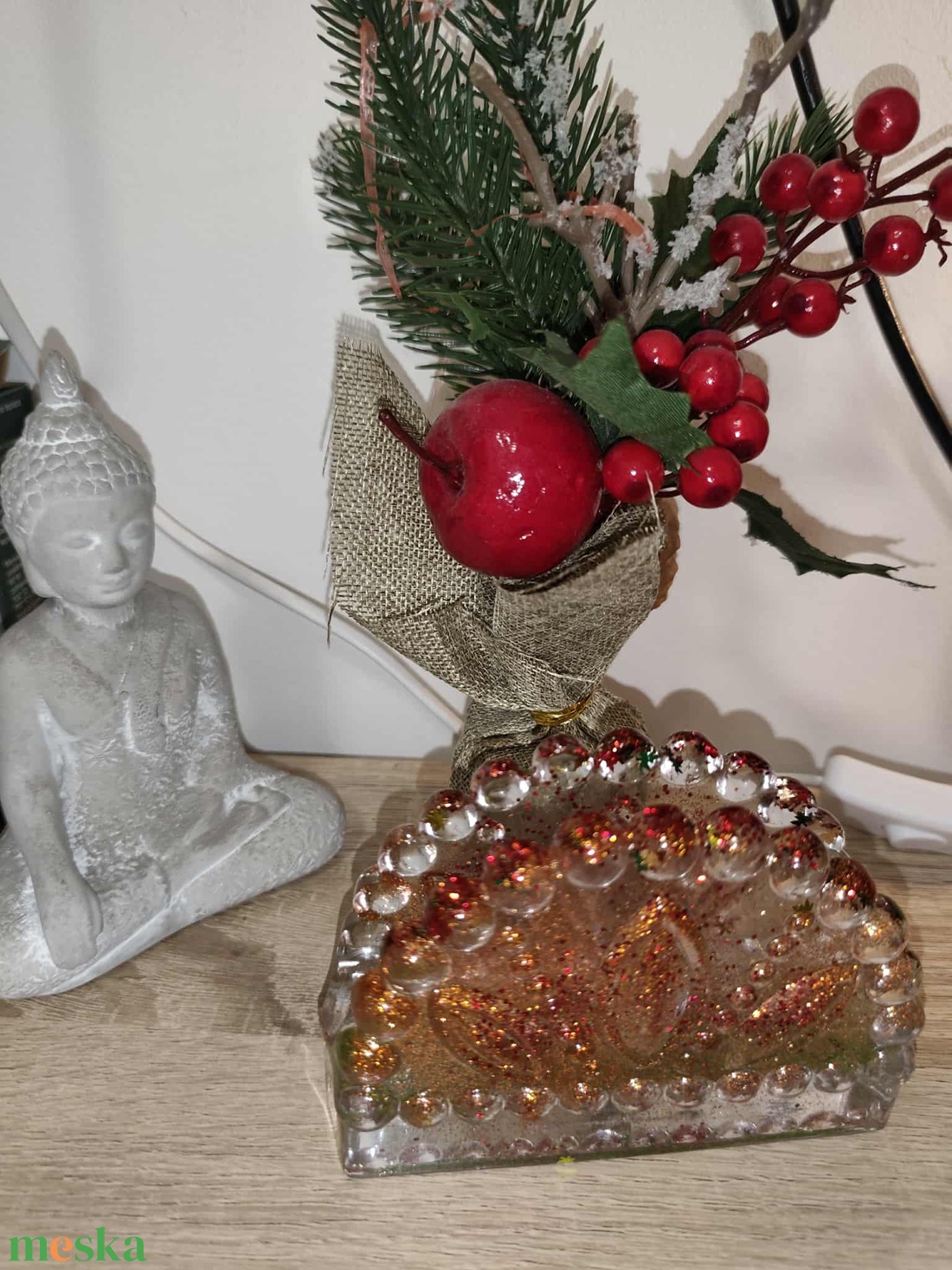 csodaszép ünnepi szalvéta tartó - AJÁNDÉK RENDELÉSED MELLÉ - otthon & életmód - konyhafelszerelés, tálalás - tálalás - szalvétatartó, szalvétagyűrű - Meska.hu