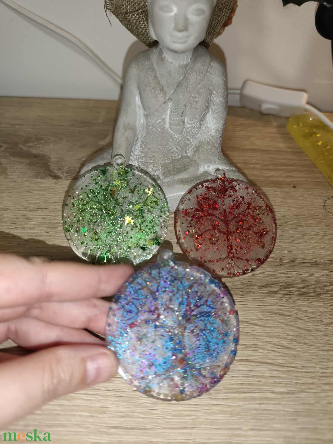 3db-os karácsonyfa dísz szett - karácsony - karácsonyi lakásdekoráció - karácsonyfadíszek - Meska.hu