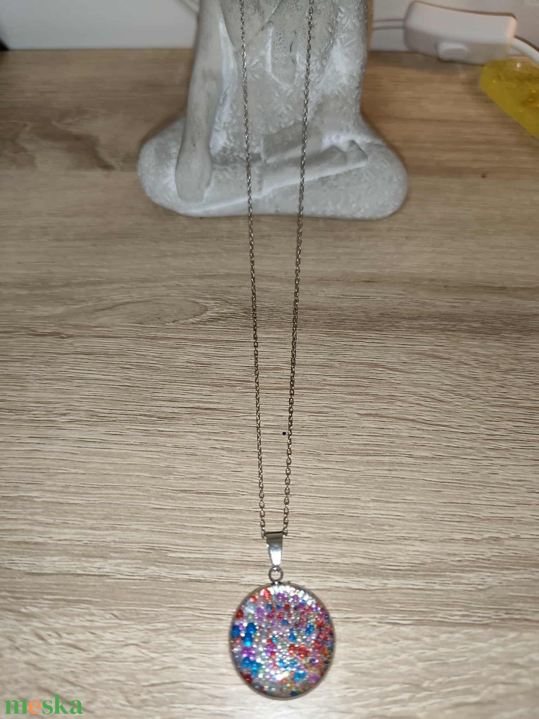 kerek gyöngyös szépséges nyaklánc - ékszer - nyaklánc - medálos nyaklánc - Meska.hu