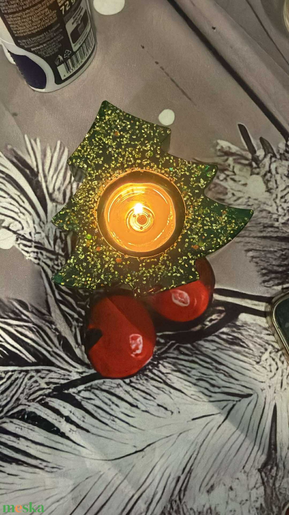 Karácsonyfa mécsestartó - AJÁNDÉK RENDELÉSED MELLÉ! - karácsony - karácsonyi lakásdekoráció - ünnepi asztaldekoráció - Meska.hu