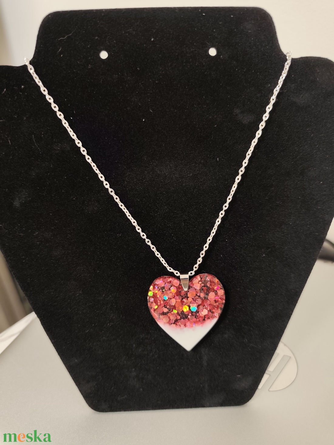 Szívecskés nyakl�nc - ékszer - nyaklánc - medálos nyaklánc - Meska.hu