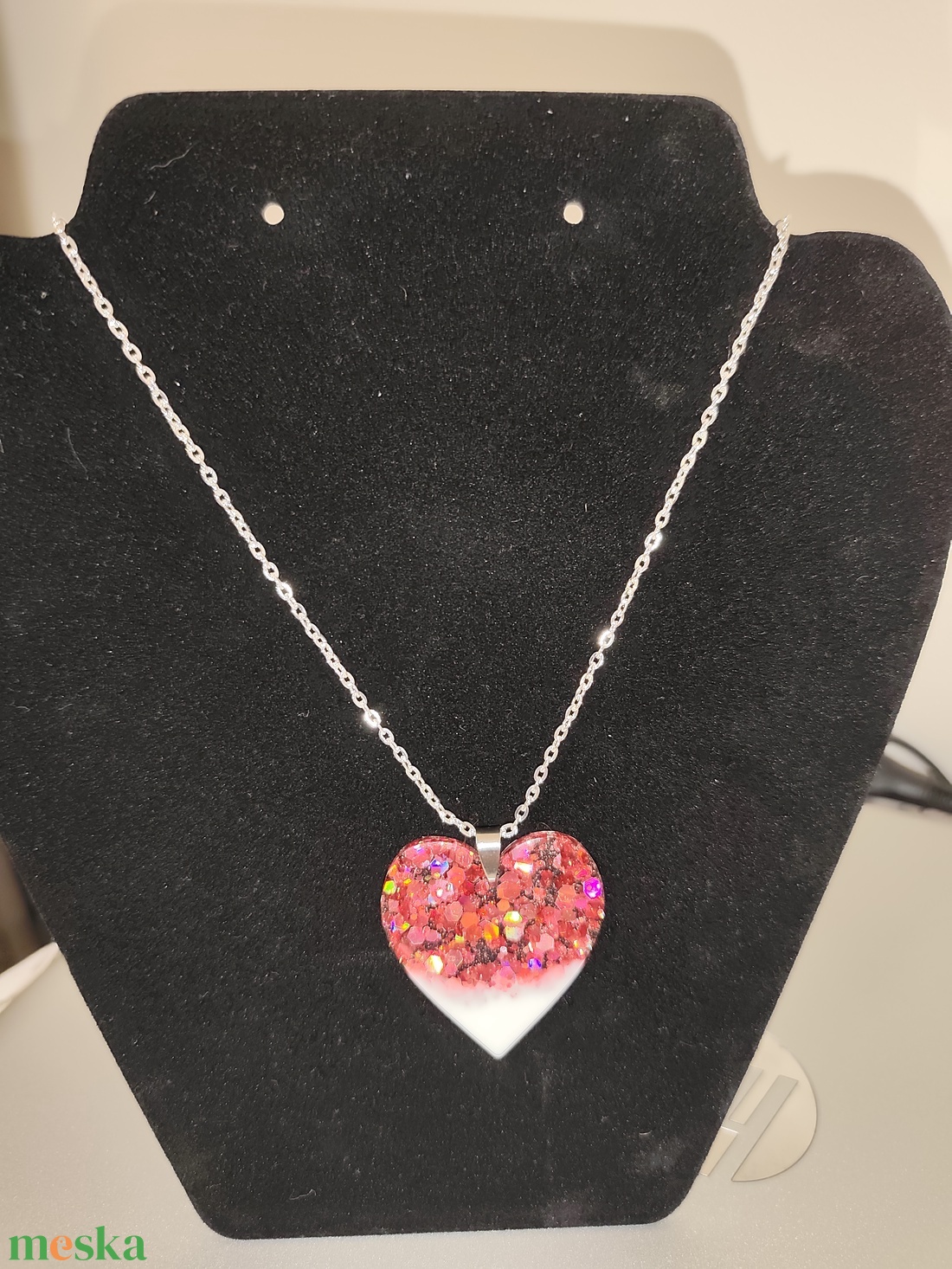 Szívecskés nyakl�nc - ékszer - nyaklánc - medálos nyaklánc - Meska.hu
