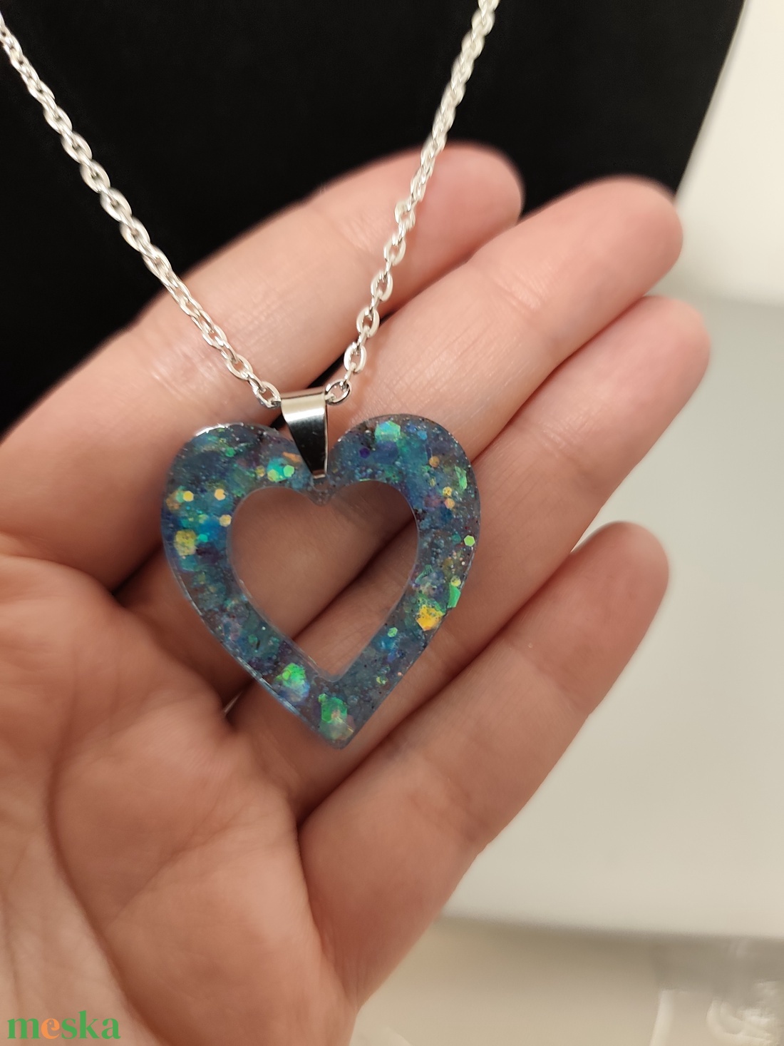 Valentin szivecskés nyakl�nc és fülbevaló szett  - ékszer - nyaklánc - medálos nyaklánc - Meska.hu