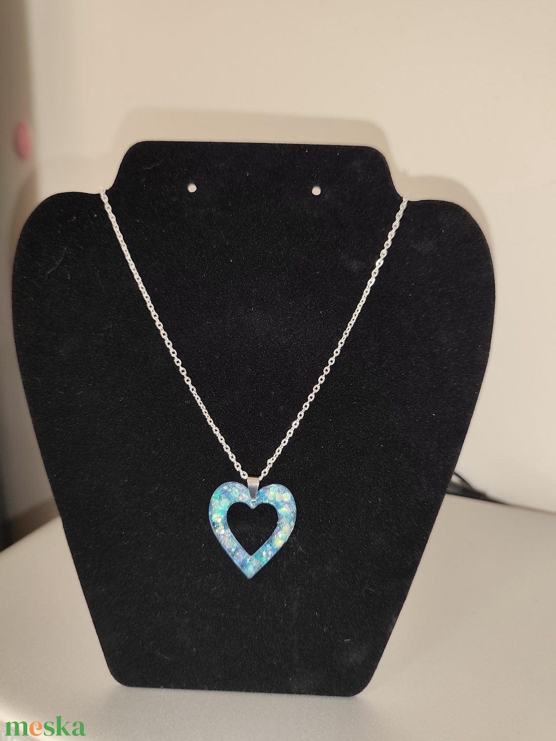 Valentin szivecskés nyakl�nc és fülbevaló szett  - ékszer - nyaklánc - medálos nyaklánc - Meska.hu