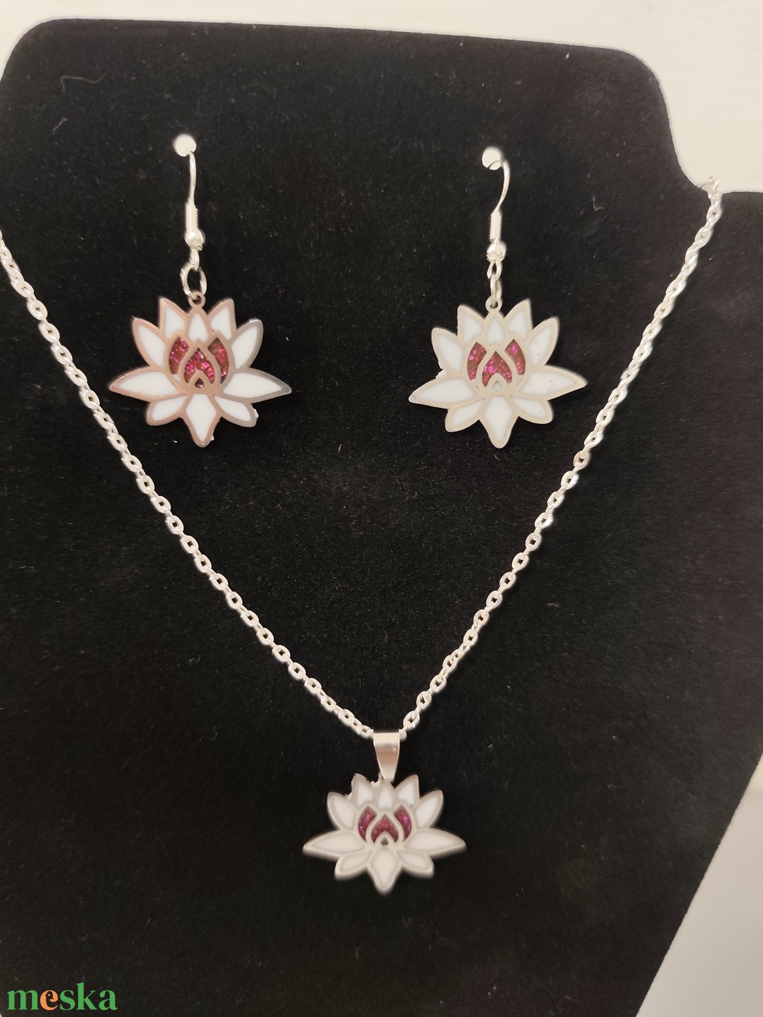 Lótusz virág ékszerszett  - ékszer - ékszerszett - Meska.hu