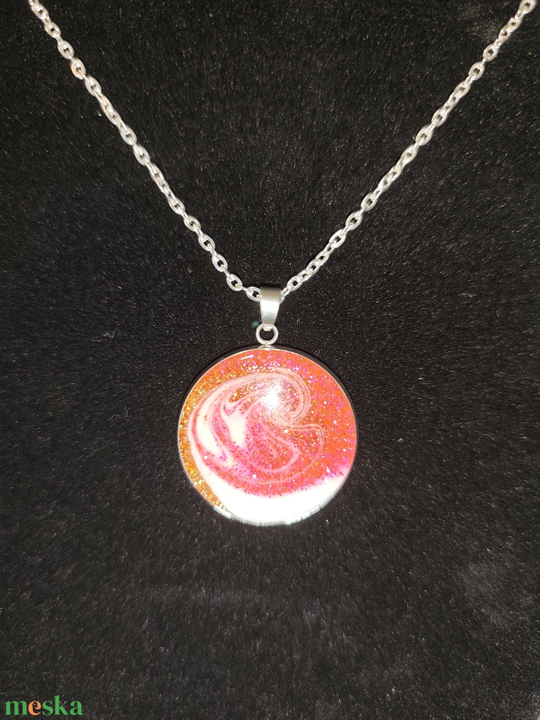 Színes nyaklánc  - ékszer - nyaklánc - medálos nyaklánc - Meska.hu