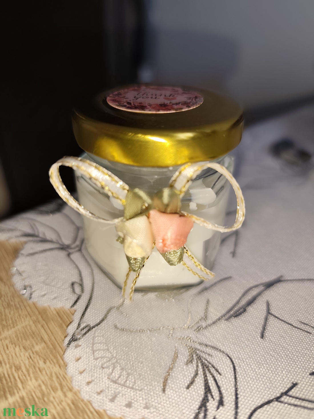 Rózsa illatú gyertya - esküvő - dekoráció - gyertya & gyertyatartó - Meska.hu