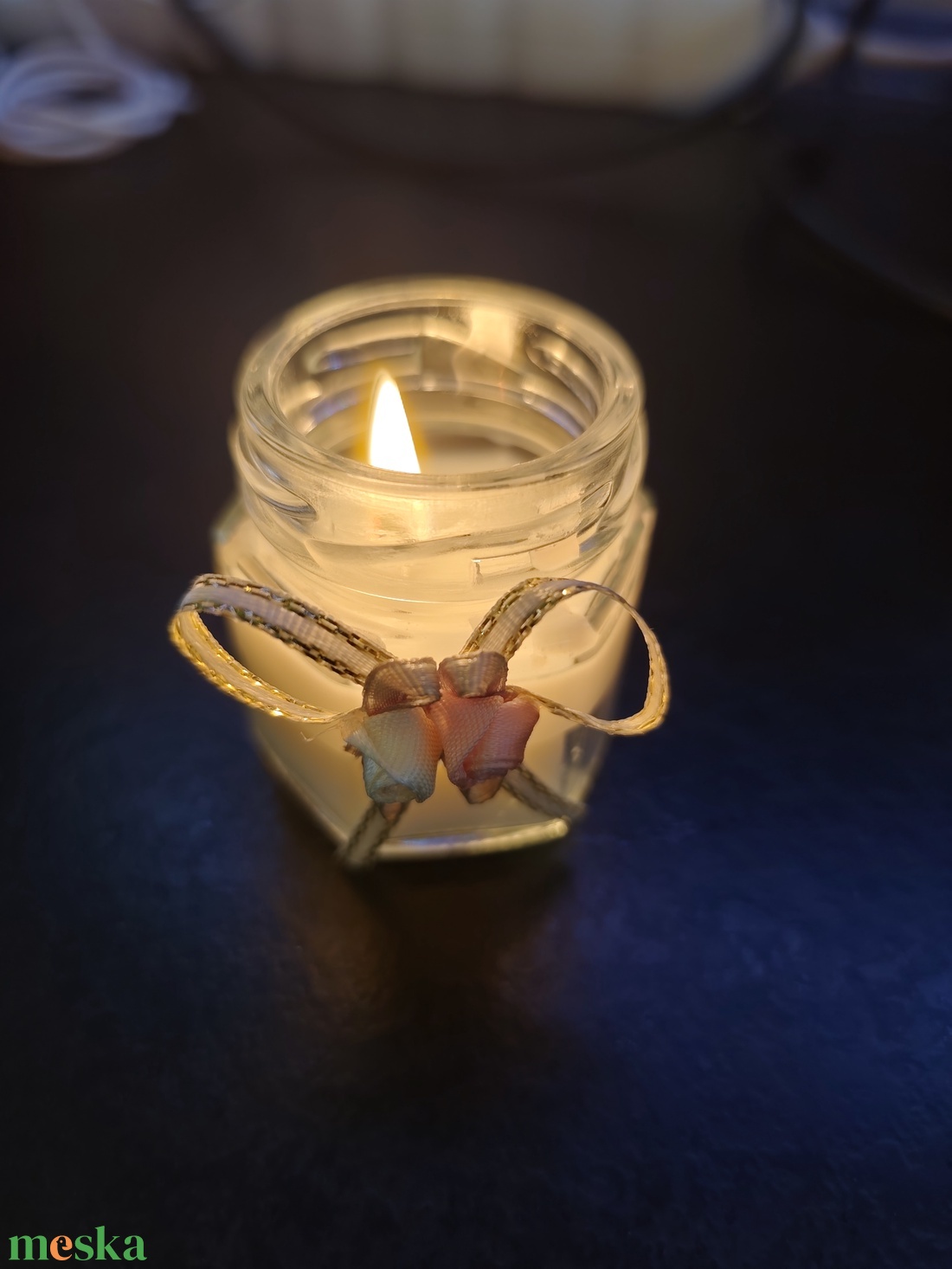 Rózsa illatú gyertya - esküvő - dekoráció - gyertya & gyertyatartó - Meska.hu