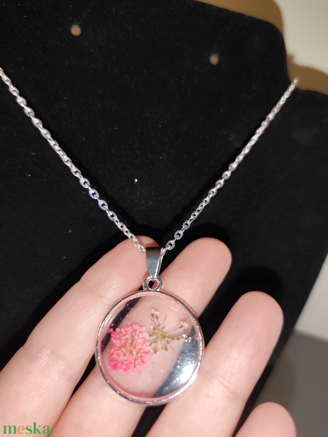 Szárított virágos nyakl�nc  - ékszer - nyaklánc - medálos nyaklánc - Meska.hu