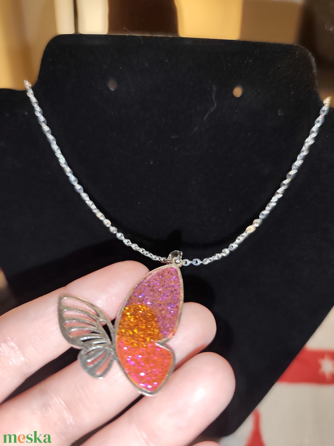 Pillangó nyaklánc  - ékszer - nyaklánc - medálos nyaklánc - Meska.hu