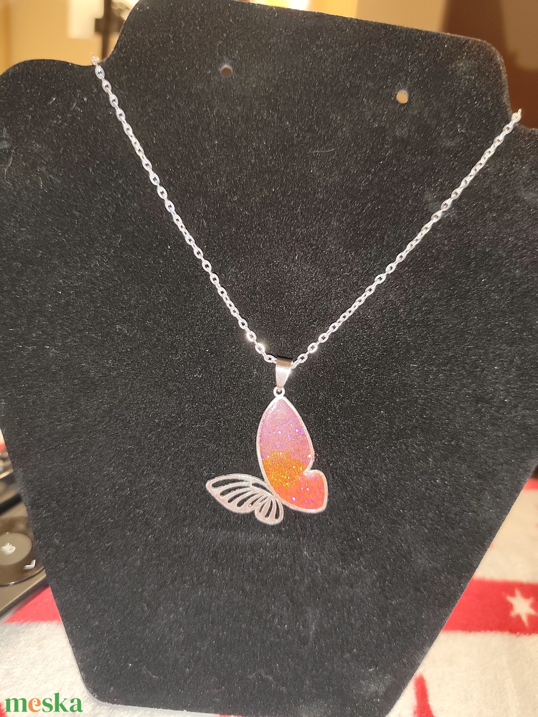 Pillangó nyaklánc  - ékszer - nyaklánc - medálos nyaklánc - Meska.hu