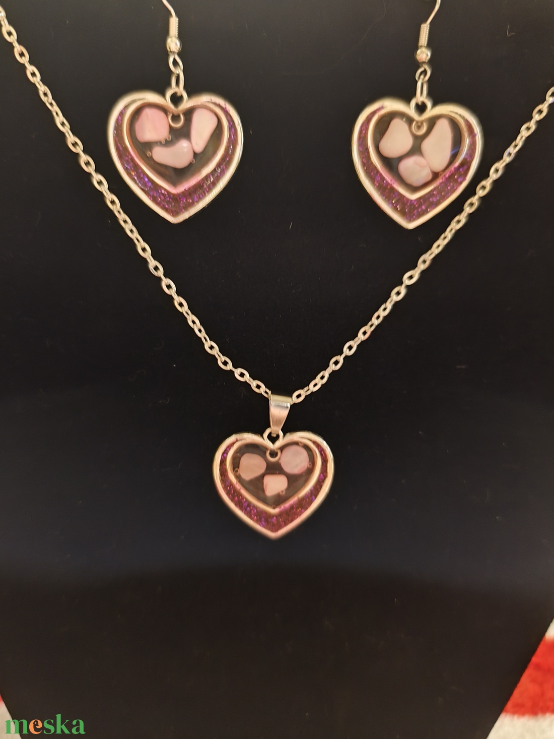 Szívecskés ékszerszett  - ékszer - ékszerszett - Meska.hu