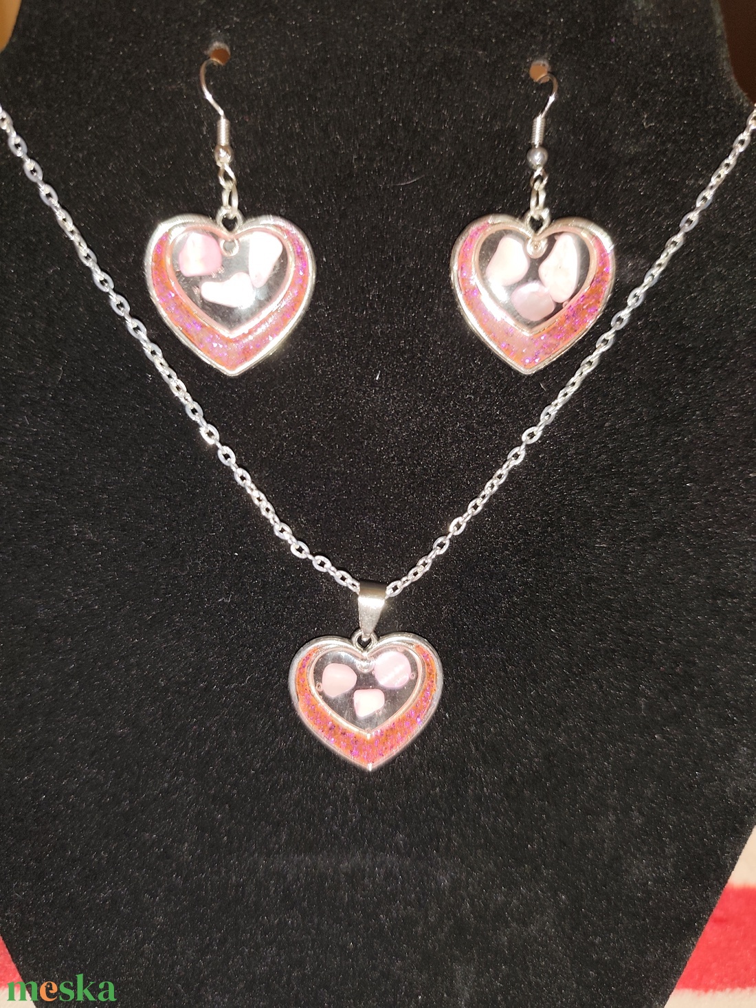 Szívecskés ékszerszett  - ékszer - ékszerszett - Meska.hu