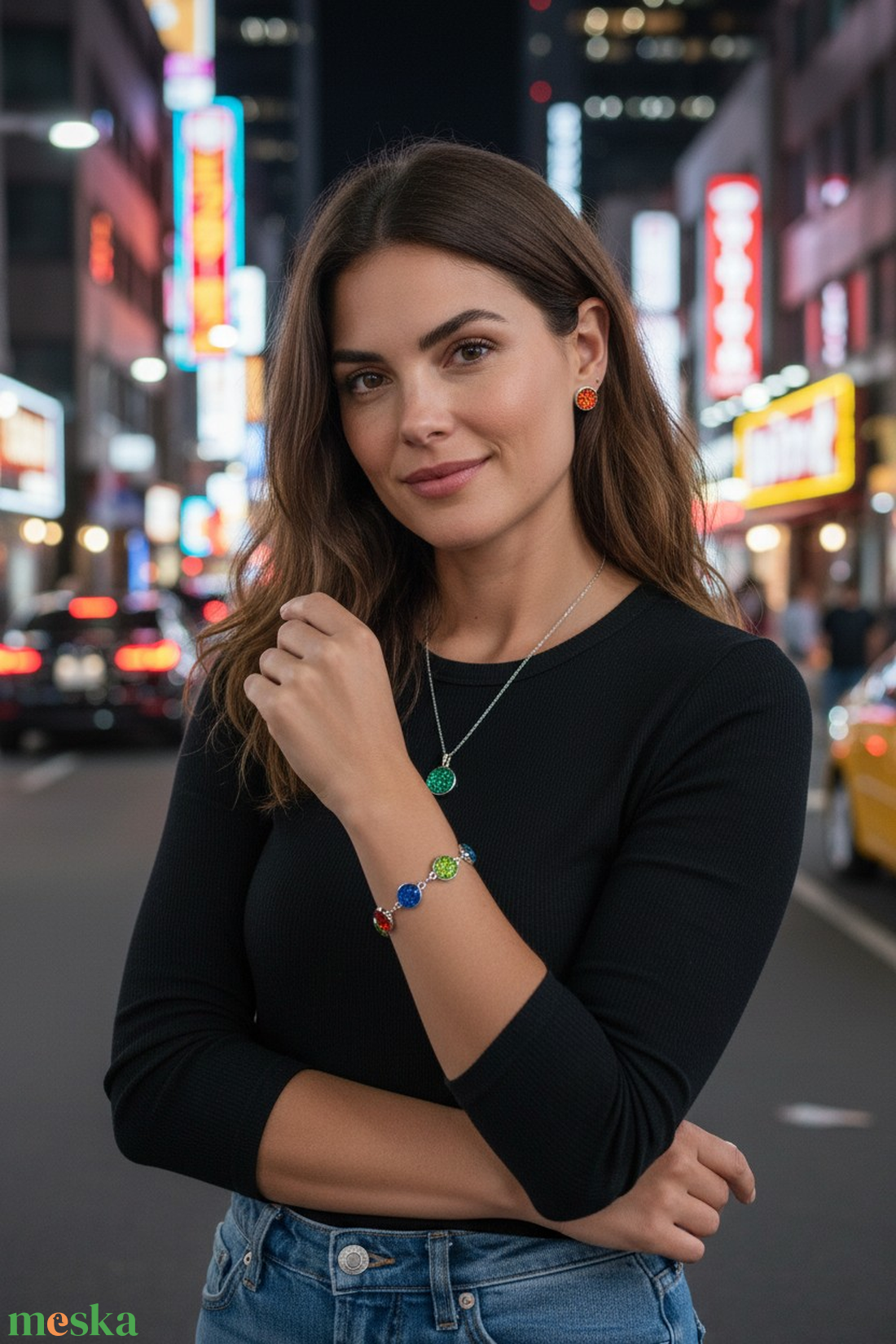 Színes karkötő  - ékszer - karkötő - lánc karkötő - Meska.hu