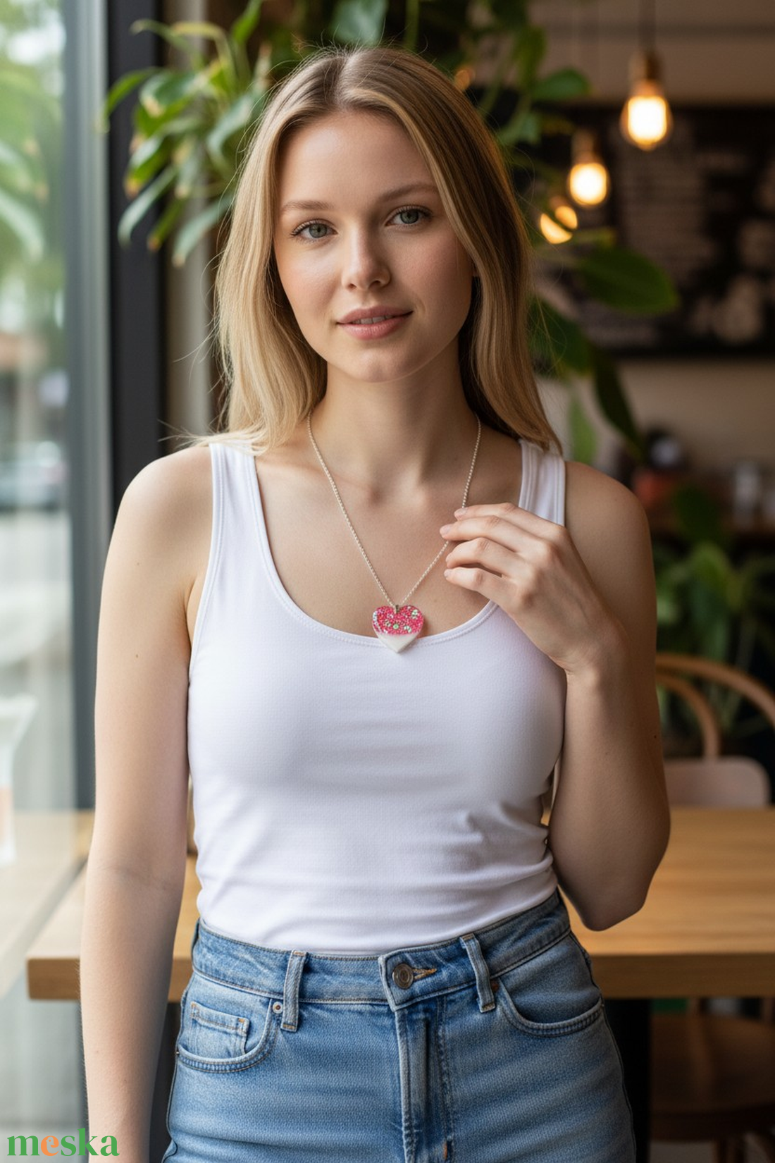 Szívecskés nyakl�nc - ékszer - nyaklánc - medálos nyaklánc - Meska.hu