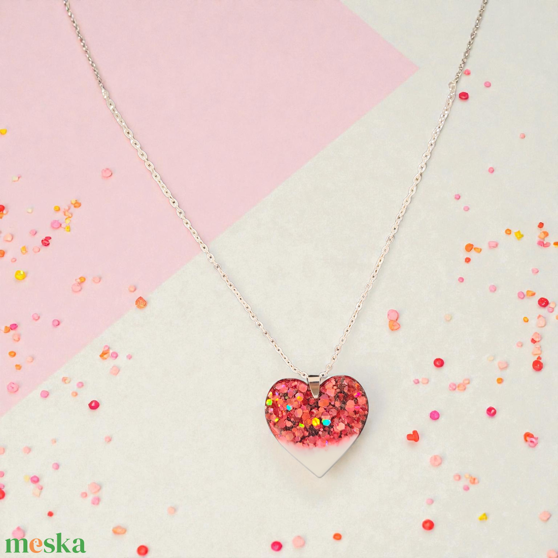 Szívecskés nyakl�nc - ékszer - nyaklánc - medálos nyaklánc - Meska.hu